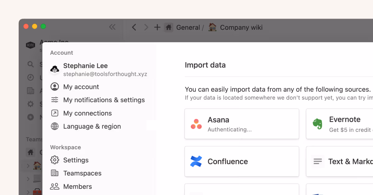 Importa proyectos de Asana para disfrutar de una experiencia de trabajo conectada