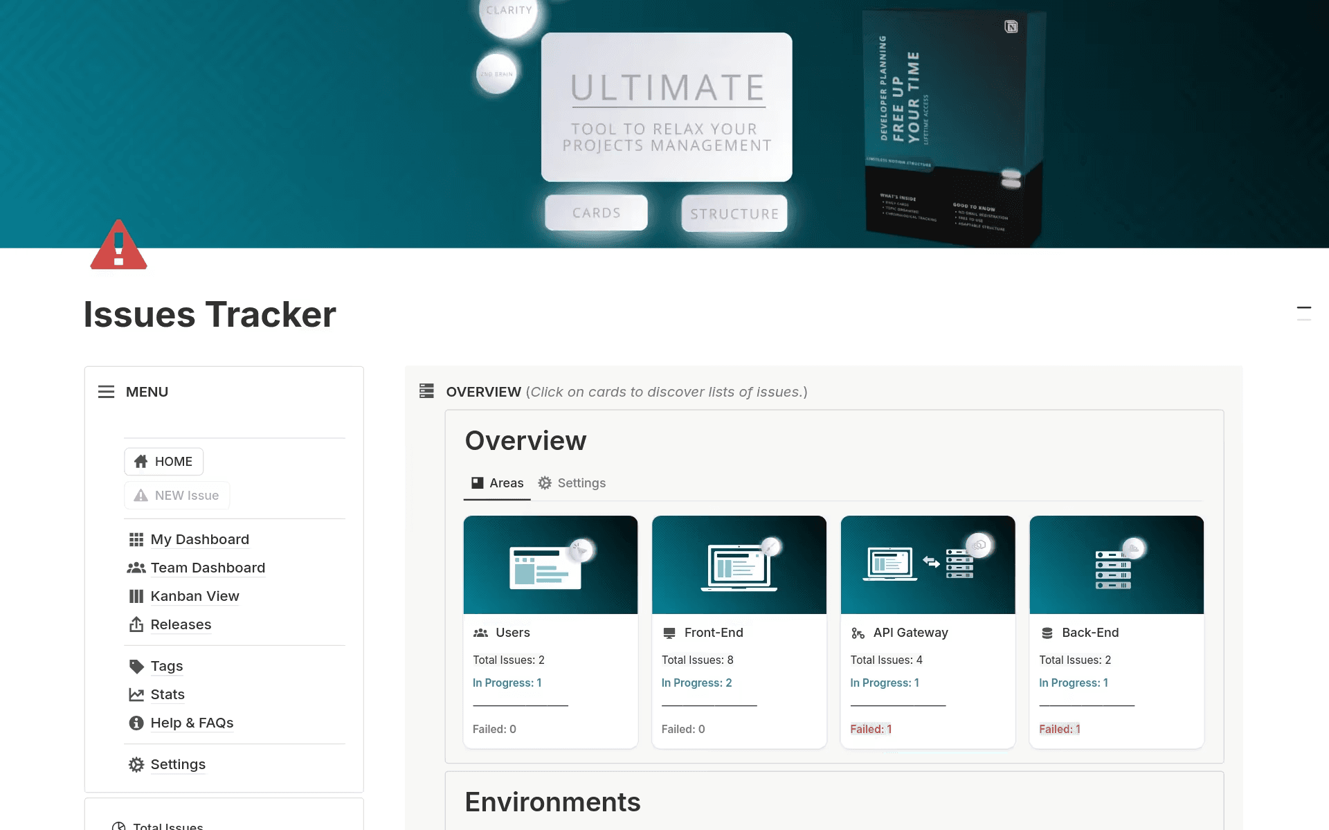 Notion’s Issues Tracker template