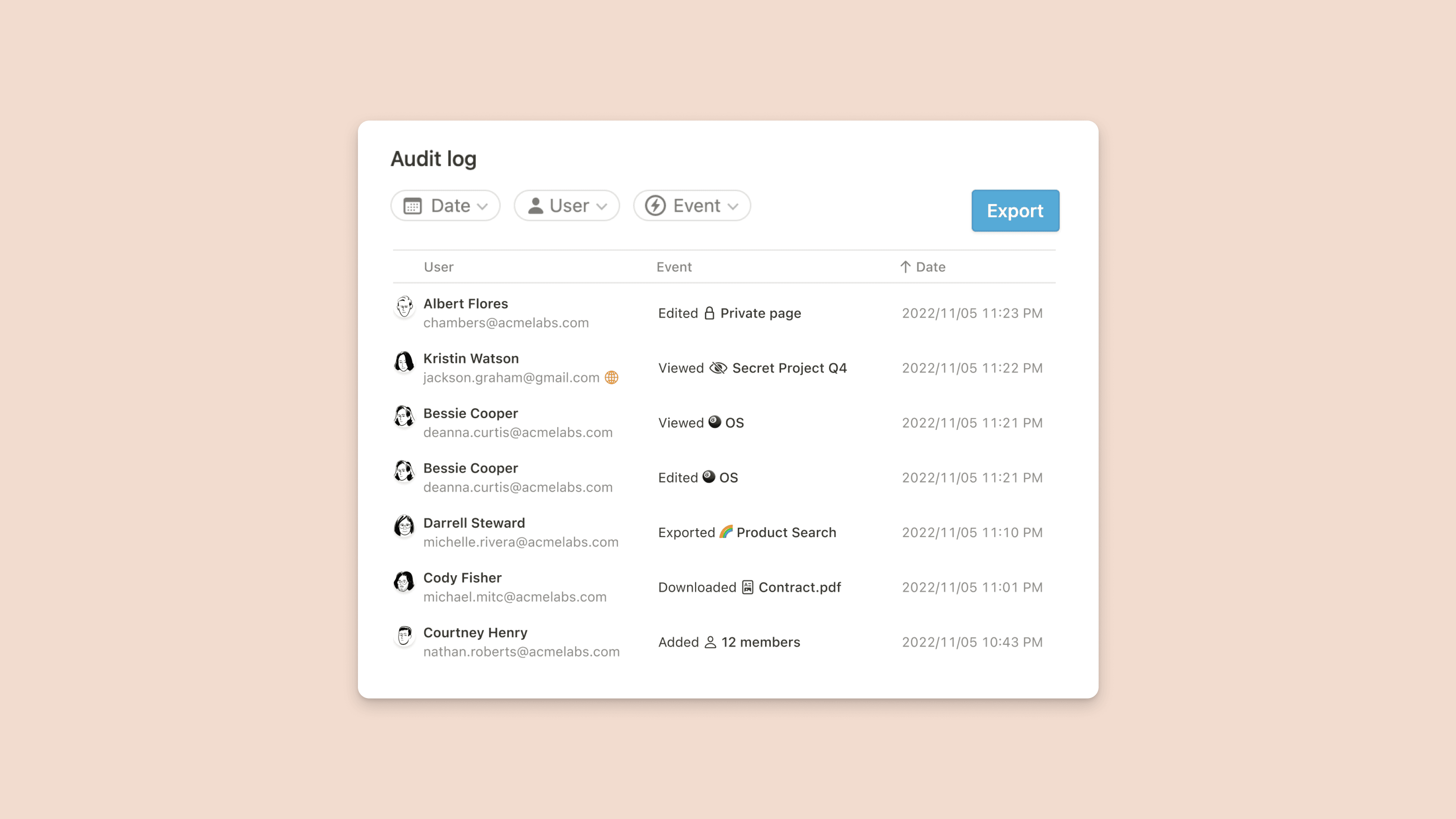 Audit log - hero