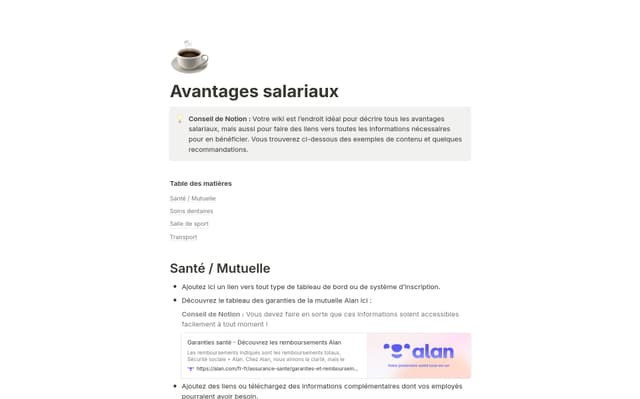 Avantages salariaux