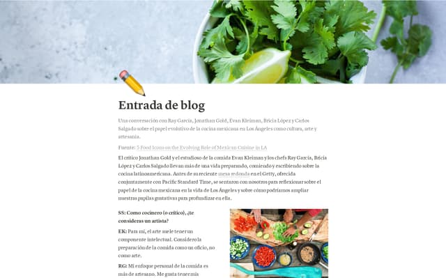Entrada de blog