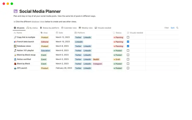Planificador de redes sociales