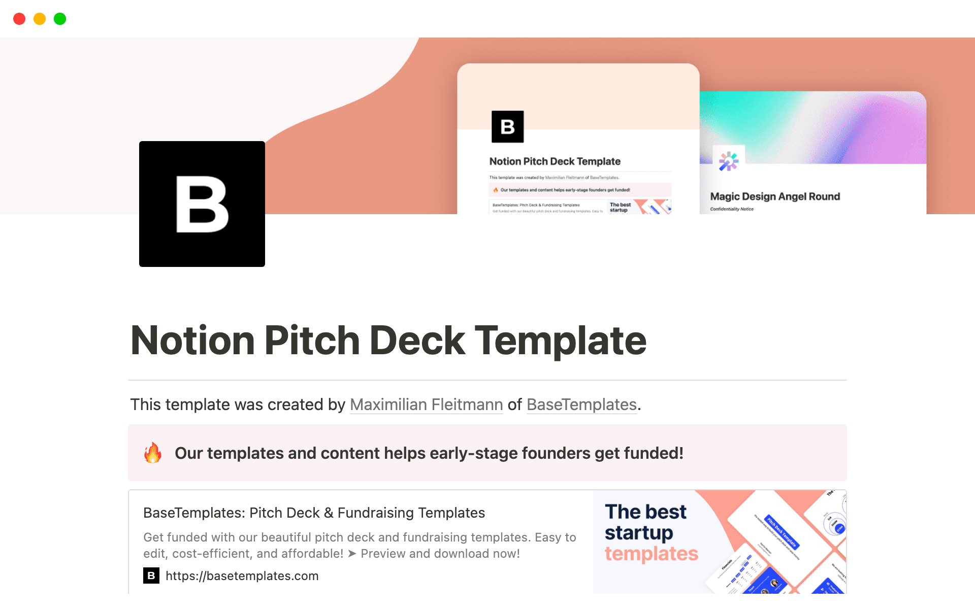 Vista previa de plantilla para Pitch Deck Template